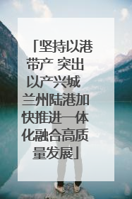 坚持以港带产 突出以产兴城 兰州陆港加快推进一体化融合高质量发展
