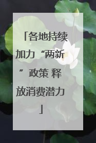 各地持续加力“两新”政策 释放消费潜力