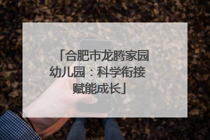 合肥市龙腾家园幼儿园：科学衔接 赋能成长