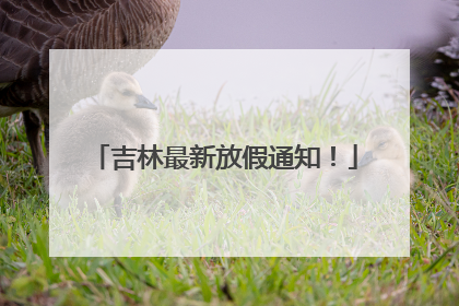 吉林最新放假通知！