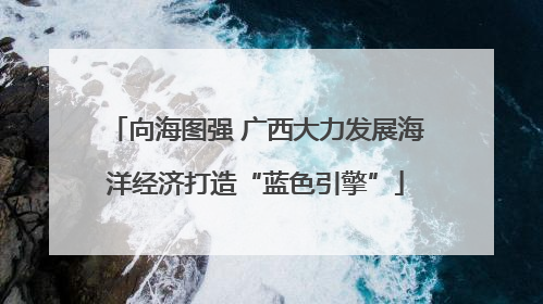 向海图强 广西大力发展海洋经济打造“蓝色引擎”