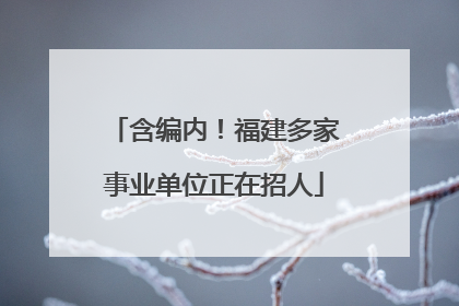 含编内！福建多家事业单位正在招人