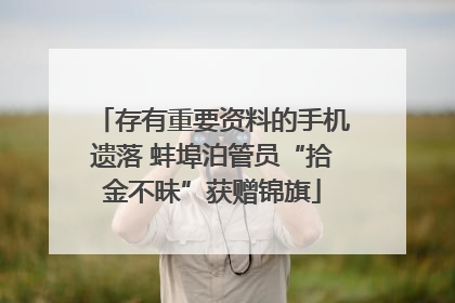 存有重要资料的手机遗落 蚌埠泊管员“拾金不昧”获赠锦旗