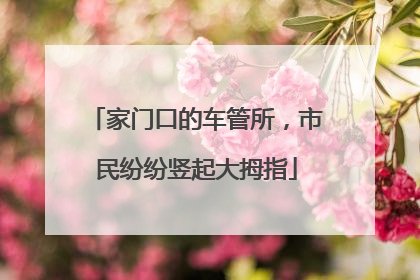 家门口的车管所，市民纷纷竖起大拇指