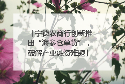 宁德农商行创新推出“海参仓单贷”，破解产业融资难题