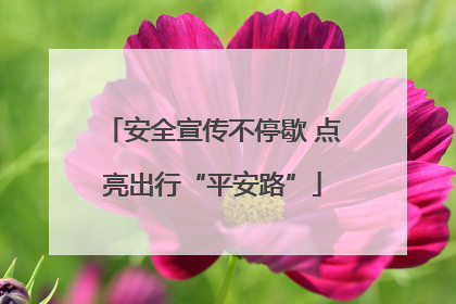 安全宣传不停歇 点亮出行“平安路”