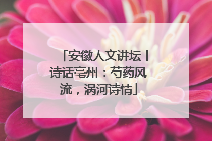 安徽人文讲坛丨诗话亳州：芍药风流，涡河诗情