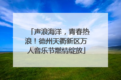 声浪海洋，青春热浪！德州天衢新区万人音乐节燃情绽放