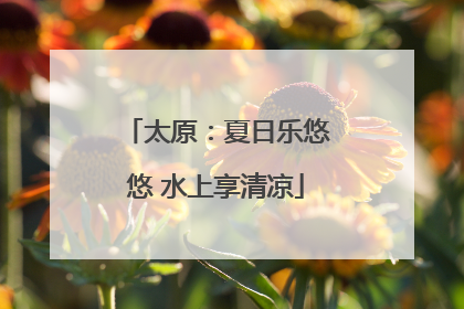 太原：夏日乐悠悠 水上享清凉