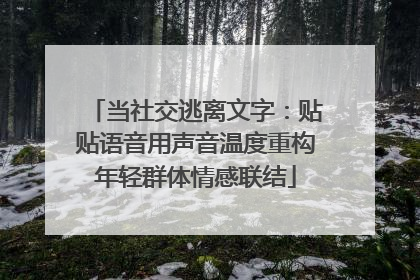 当社交逃离文字：贴贴语音用声音温度重构年轻群体情感联结