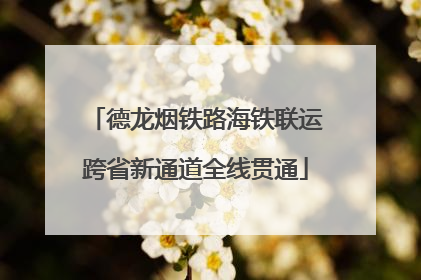 德龙烟铁路海铁联运跨省新通道全线贯通