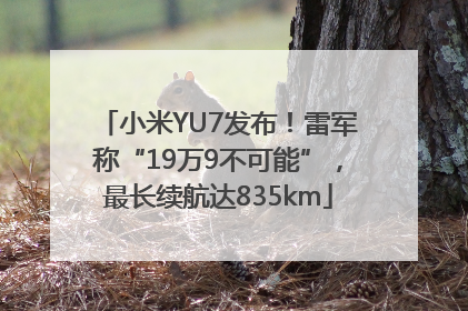 小米YU7发布！雷军称“19万9不可能”，最长续航达835km