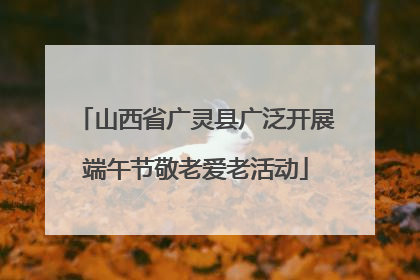 山西省广灵县广泛开展端午节敬老爱老活动