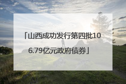 山西成功发行第四批106.79亿元政府债券