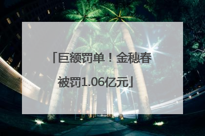 巨额罚单！金穗春被罚1.06亿元