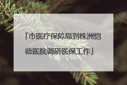 市医疗保障局到株洲恺德医院调研医保工作