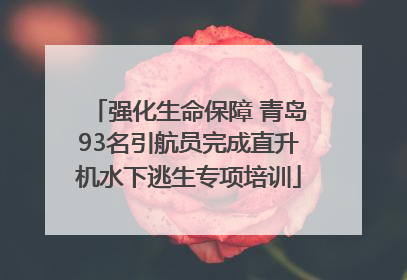 强化生命保障 青岛93名引航员完成直升机水下逃生专项培训