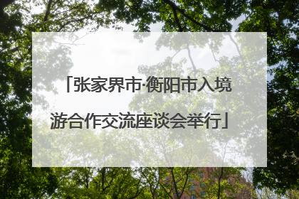 张家界市·衡阳市入境游合作交流座谈会举行