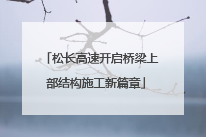 松长高速开启桥梁上部结构施工新篇章
