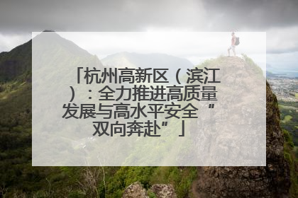 杭州高新区（滨江）：全力推进高质量发展与高水平安全“双向奔赴”