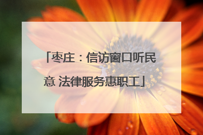 枣庄：信访窗口听民意 法律服务惠职工
