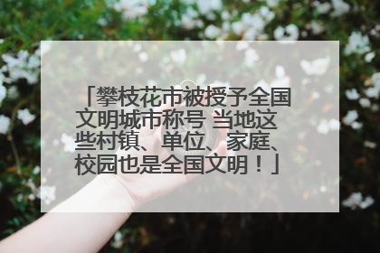 攀枝花市被授予全国文明城市称号 当地这些村镇、单位、家庭、校园也是全国文明！