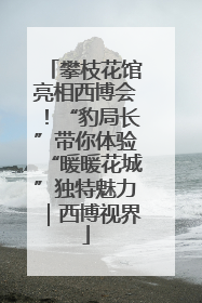 攀枝花馆亮相西博会！“豹局长”带你体验“暖暖花城”独特魅力｜西博视界