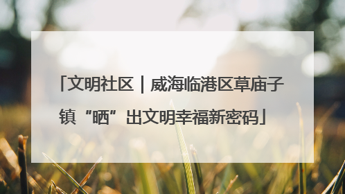 文明社区｜威海临港区草庙子镇“晒”出文明幸福新密码