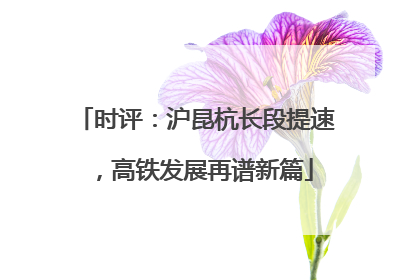 时评：沪昆杭长段提速，高铁发展再谱新篇