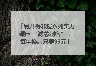 易开得非遗系列实力碾压 “滤芯刺客”，每年换芯只要99元