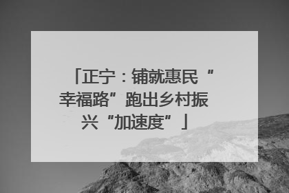 正宁：铺就惠民“幸福路”跑出乡村振兴“加速度”