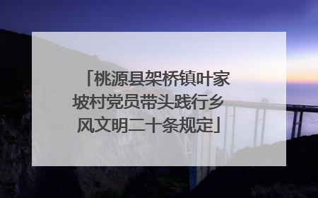 桃源县架桥镇叶家坡村党员带头践行乡风文明二十条规定