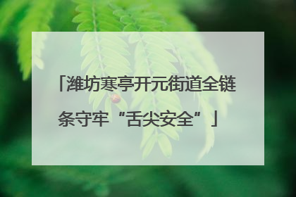 潍坊寒亭开元街道全链条守牢“舌尖安全”