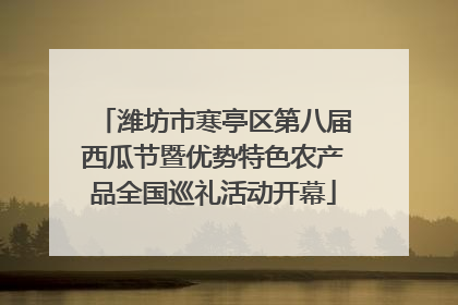 潍坊市寒亭区第八届西瓜节暨优势特色农产品全国巡礼活动开幕