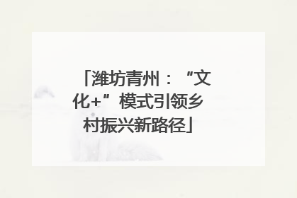 潍坊青州：“文化+”模式引领乡村振兴新路径