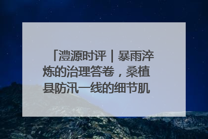 澧源时评｜暴雨淬炼的治理答卷，桑植县防汛一线的细节肌理与体系力量