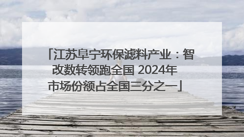 江苏阜宁环保滤料产业：智改数转领跑全国 2024年市场份额占全国三分之一