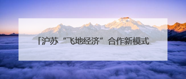 沪苏“飞地经济”合作新模式：以重大项目牵引产业链升级