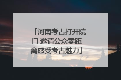 河南考古打开院门 邀请公众零距离感受考古魅力