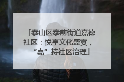 泰山区泰前街道嘉德社区：悦享文化盛宴，“嘉”持社区治理
