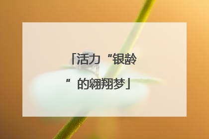 活力“银龄”的翱翔梦