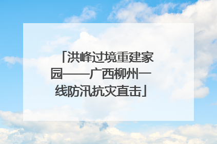 洪峰过境重建家园——广西柳州一线防汛抗灾直击
