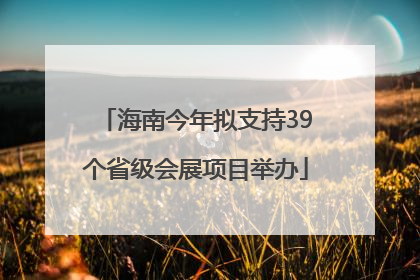 海南今年拟支持39个省级会展项目举办