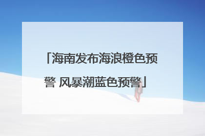 海南发布海浪橙色预警 风暴潮蓝色预警
