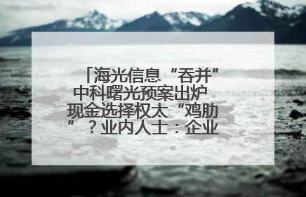 海光信息“吞并”中科曙光预案出炉 现金选择权太“鸡肋”？业内人士：企业不想大量现金流出