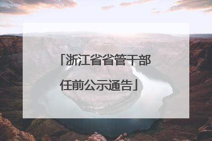 浙江省省管干部任前公示通告