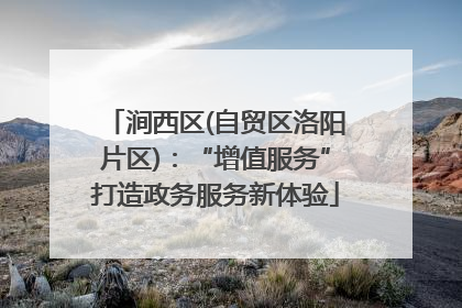 涧西区(自贸区洛阳片区)：“增值服务”打造政务服务新体验