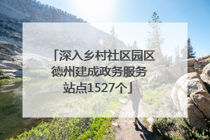 深入乡村社区园区 德州建成政务服务站点1527个