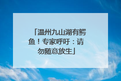 温州九山湖有鳄鱼！专家呼吁：请勿随意放生