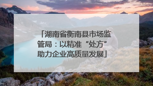 湖南省衡南县市场监管局：以精准“处方”助力企业高质量发展